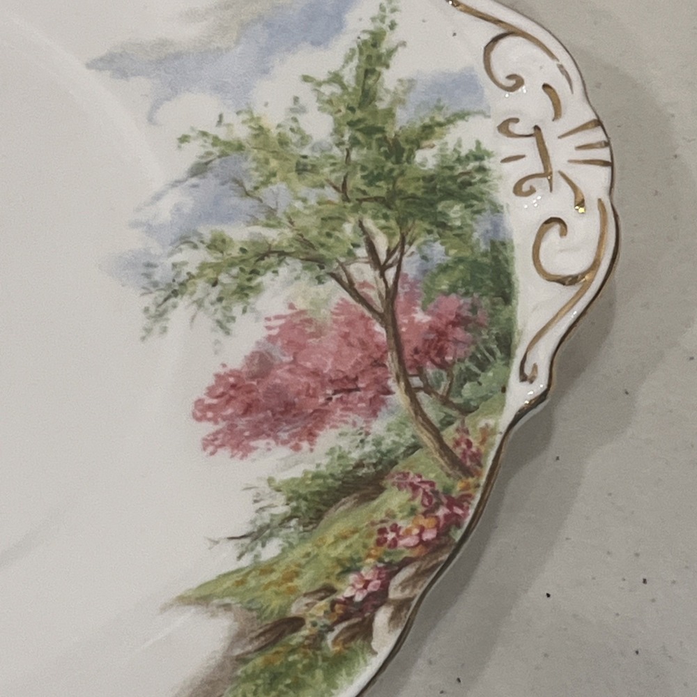 Vintage Royal Standard Spring's Gift Handled Cake Plate 10" Cherry Blossom - Picture 5 of 7
